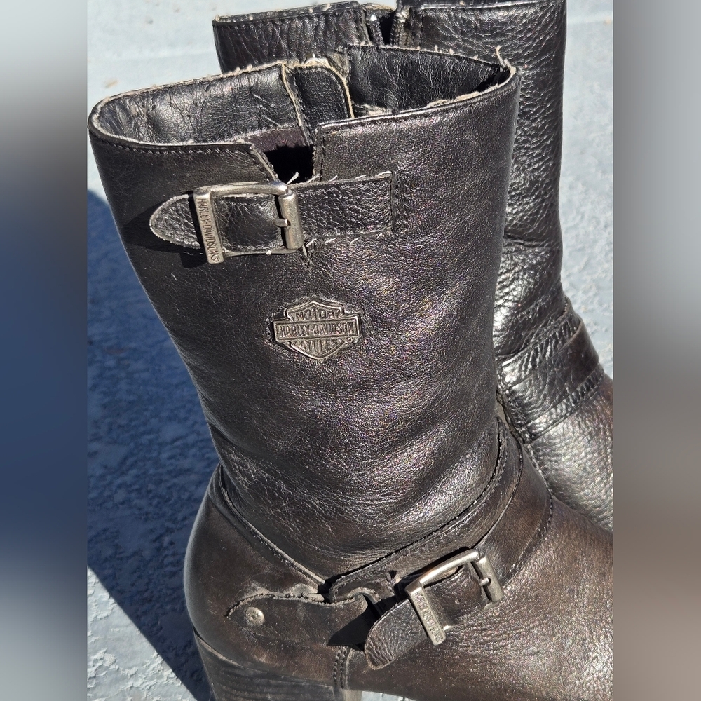 Harley Davidson Womens  Sz 8 US Serita Black Leather Riding Boots - Picture 4 of 16
